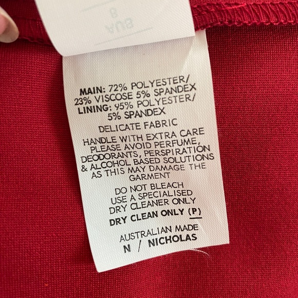 NWT $495 N NICHOLAS Red Ponti Off Shoulder Mini Party Cocktail Dress - Size 4 - Picture 6 of 9